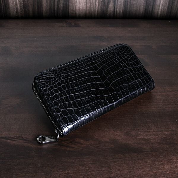 【未使用☆198,000】Luggage AOKI 1894 クロコダイル長財布 Luggage AOKI 1894 マットクロコダイル カード＆小銭入れ付きラウンド