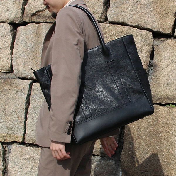 アッズーニ 本革コンビ縦型トートバッグ L Capa azzuni | フリー