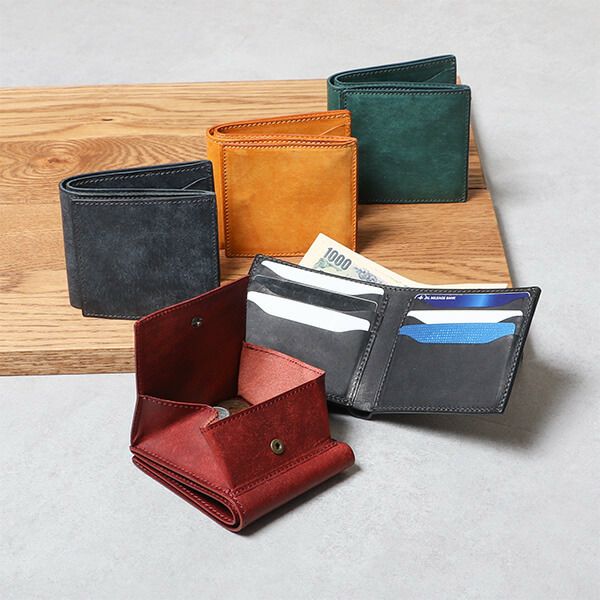 HIS-FACTORY ヒズファクトリー　財布　二つ折り　美品　小銭　プエブロ ヒズファクトリー 外小銭入れ付き 二つ折り財布 HIS-FACTORY | フリー