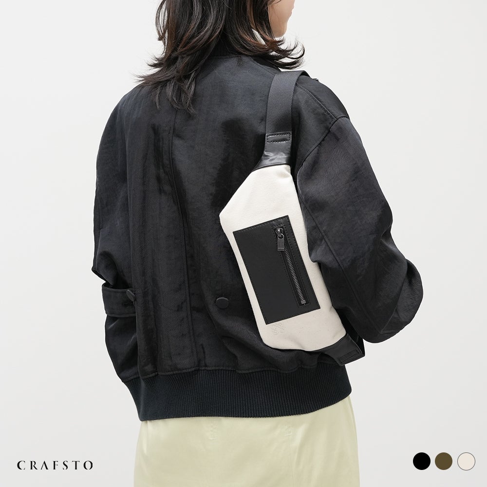 クラフスト アップルレザー&オーガニックコットン ボディバッグ
