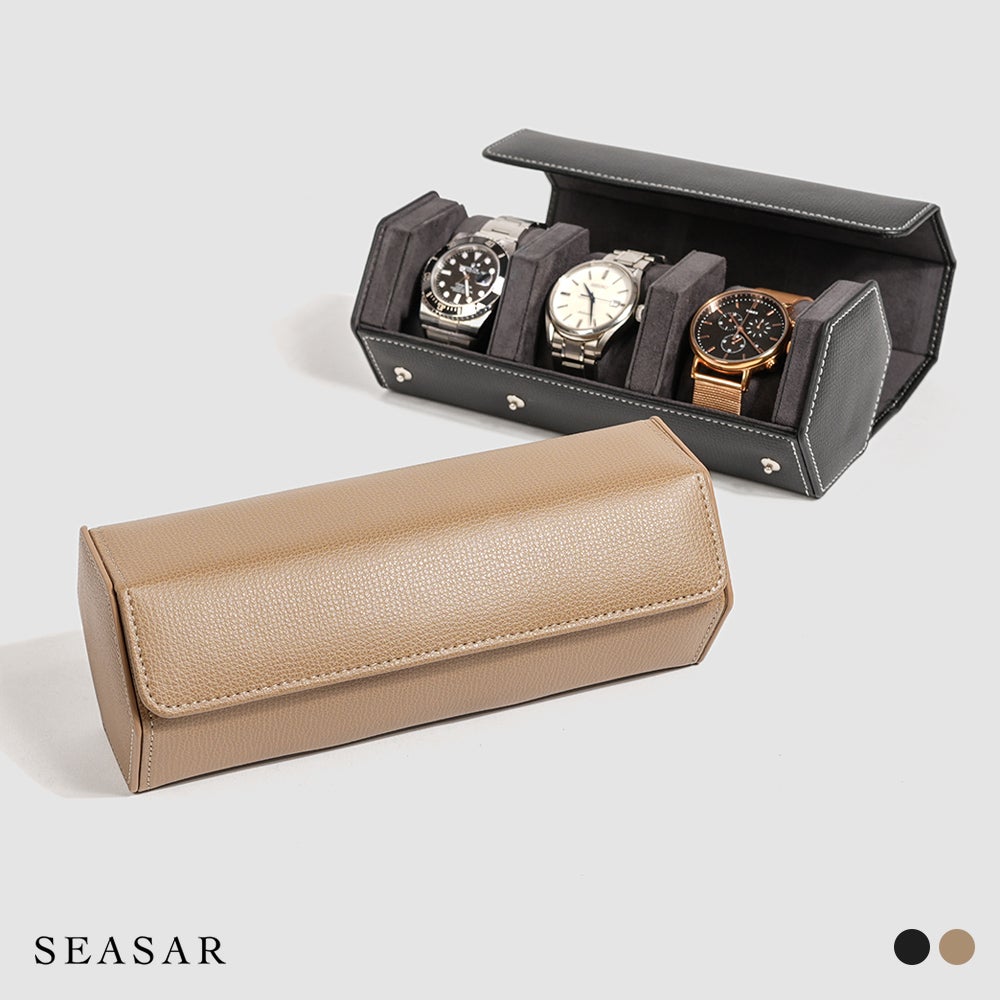 しーさー Watch Port ウォッチロール 3本用 エンボスレザー SEASAR